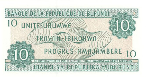 10 burundi francs