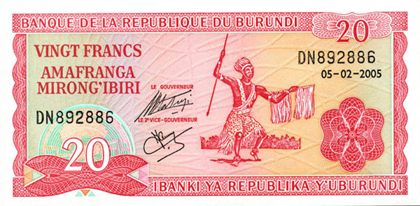 20 burundi francs