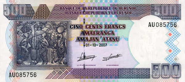 500 burundi francs