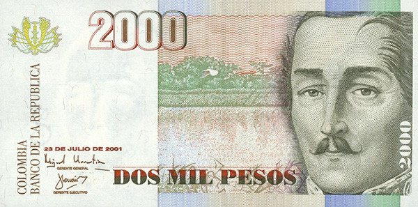 2000 colombian pesos