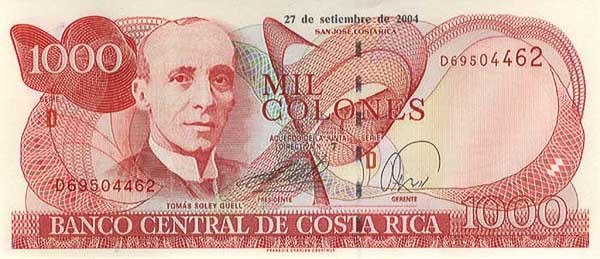 1000 costa rican colons
