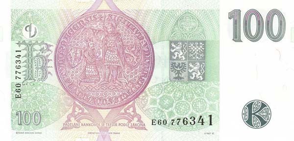 100 czech korunas