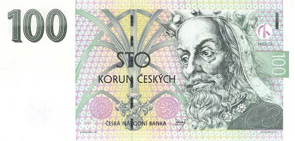 100 czech korunas