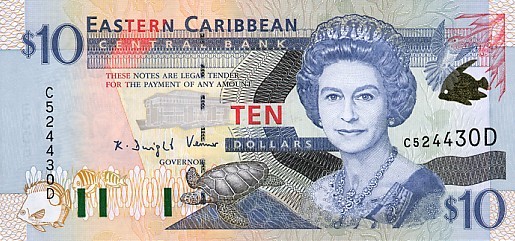 10 east caribbean dollars