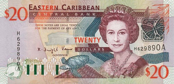 20 east caribbean dollars