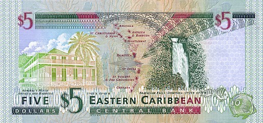 5 east caribbean dollars