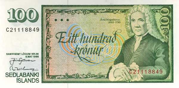 100 icelandic kronas