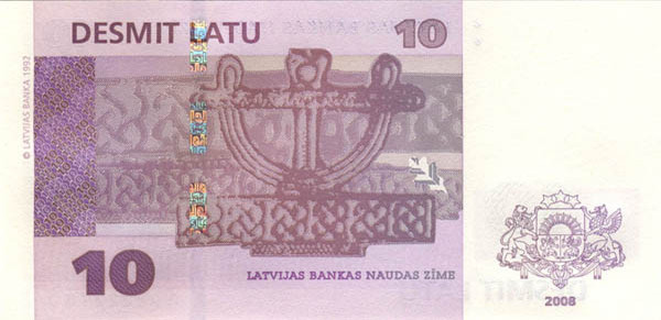 10 latvian lati