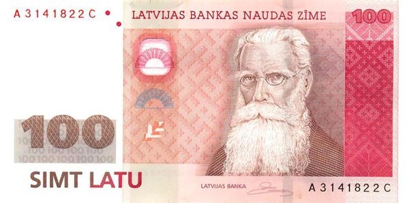 100 latvian lati