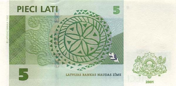 5 latvian lati