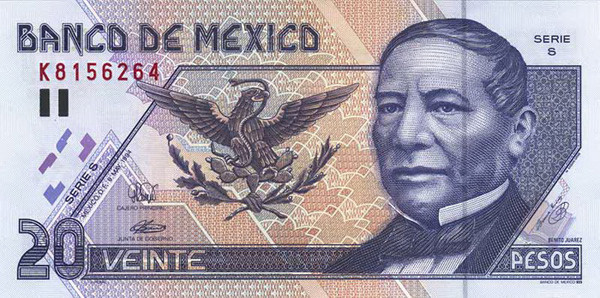 20 mexican pesos