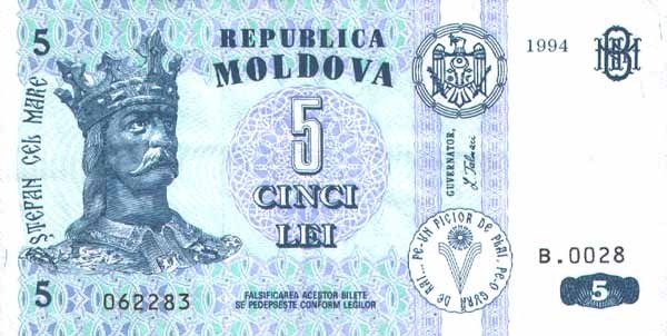 5 moldovan leu