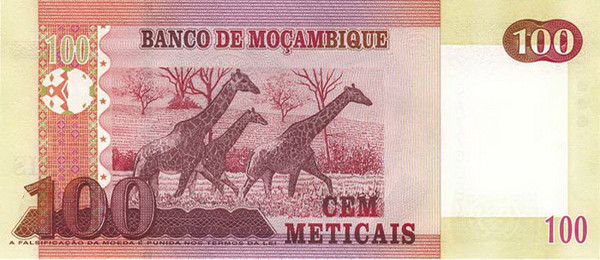 100 mozambican meticals