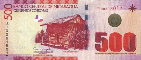 500 nicaraguan cordobas oro