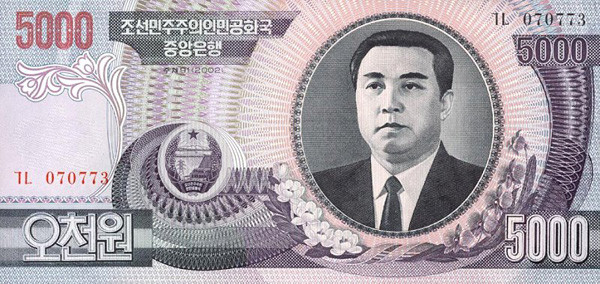 5000 north korean wons
