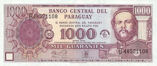 1000 paraguayan guaranis