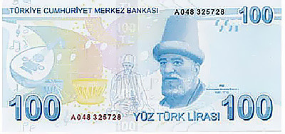 100 turkish liras