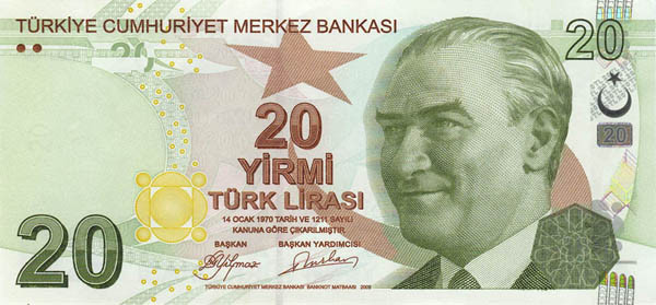 20 turkish liras