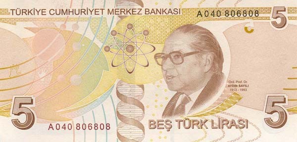 5 turkish liras