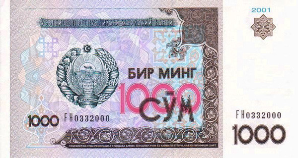 1000 uzbekistani sum